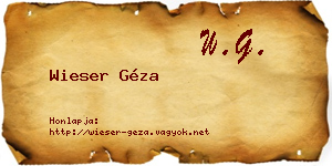 Wieser Géza névjegykártya
