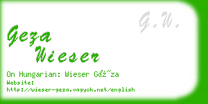 geza wieser business card